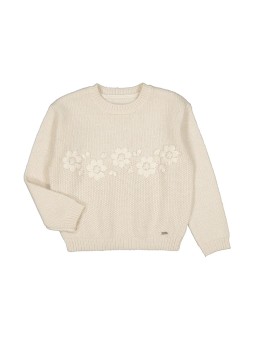 Maglione fiori ricamo