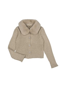 Cardigan tricot colletto pell